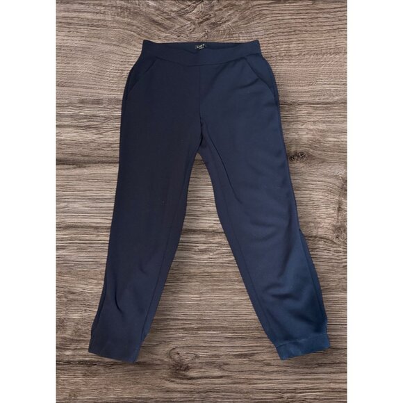 Loft Pull on Slim Ankle Pants Womens Navy Blue Slim-Fit Pants By Loft S - Picture 1 of 8